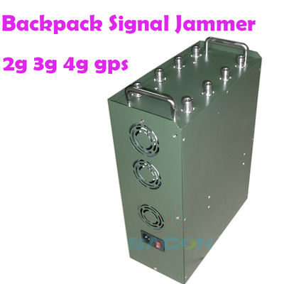 Interruptor de mochila de 120W 100m de alcance con 8 antenas Omni para 2G 3G 4G 5G VHF UHF WiFi Bloqueo de señal GPS