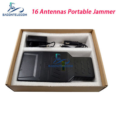 Jammer de señal portátil de 16 canales y 12W de potencia y bloqueador de GPS para frecuencias WiFi 2.4G 5.8G