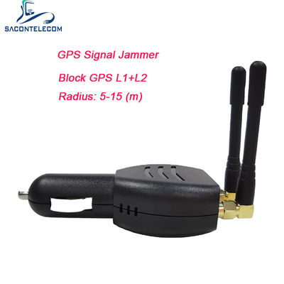 ISO9001 Mini GPS Jammer Blocker con distancia de 15m Omni Antenna peso ligero para el encendedor de automóviles 12V-24 DC