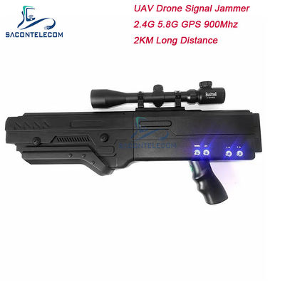 Jammer de drones de 4 bandas con batería de 5000 mAh y alcance de 2 km para bloqueo de señales de UAV