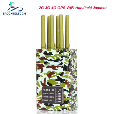 6 antenas 20m de alcance portable teléfono móvil jammer con 4000mAh Batería para GPS Lojack WiFi bloqueo de señal