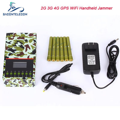 6 Canales Radio 20m Portátil Bloqueador de Señal con Batería 4000mAH para Bloqueo 2G 3G 4G GPS WiFi