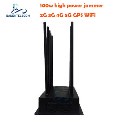 Bloqueador de interferencia de señal 5G de alta potencia de 100W con 10 bandas y radio de 40 m para uso en interiores
