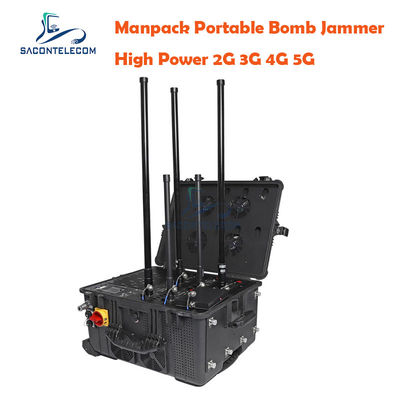 75W potencia de salida 120m radio de interferencia DC24V fuente de alimentación IED RF Manpack Jammer para las fuerzas de seguridad