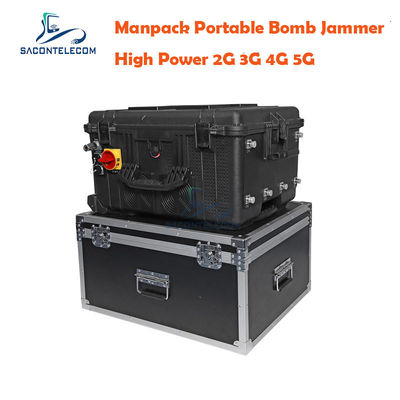 75W potencia de salida 120m radio de interferencia DC24V fuente de alimentación IED RF Manpack Jammer para las fuerzas de seguridad