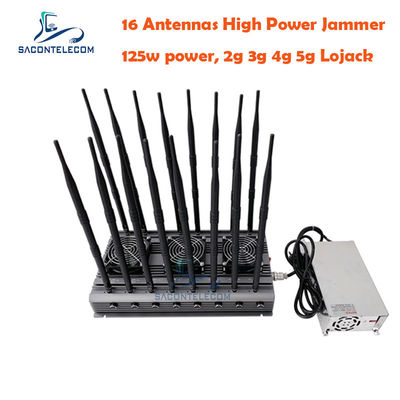 16 Antenas 125W de Potencia Radio de 40m Jammer de Señal WiFi de Escritorio para Bloqueo Multibanda