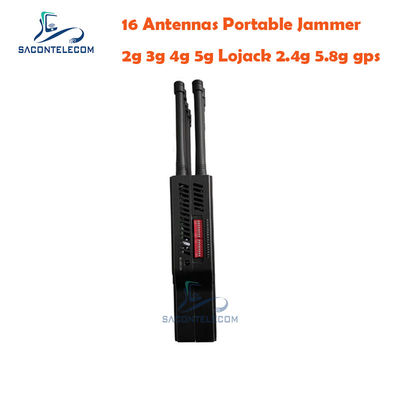 16 Antenas 16W 4G LTE 5G Lojack Jammer Portátil de Señal con Alcance de 30m y Diseño de Mano