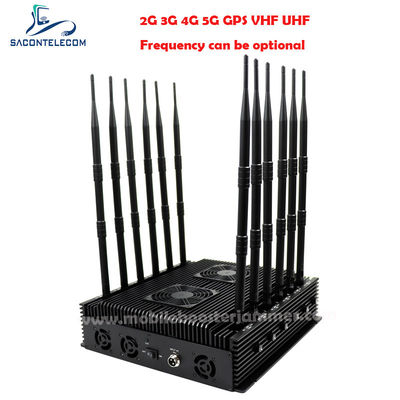12 Antenas 80W de Potencia Jammer de Señal Multifrecuencia Bloqueador WiFi de Escritorio para 2G 3G 4G 5G WiFi GPS