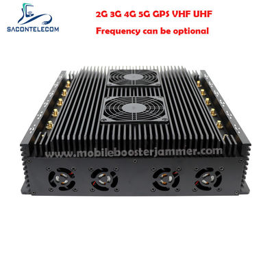 Radius 80m 12 canales 24 horas de trabajo Bloqueador de interferencia de señal para VHF UHF GPS Lojack 5G