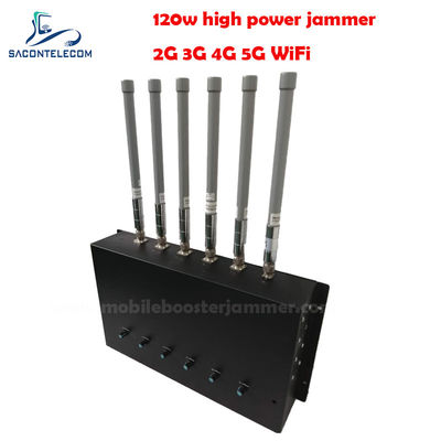 Interruptor de señal de escritorio de 6 canales de 180W con radio de interferencia de 20-150m para 2G 3G 4G 5G GSM CDMA Bloqueo