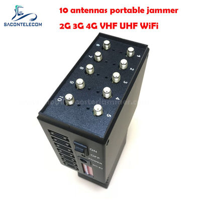 10W de Potencia 10 Antenas Radio de 20m Jammer Portátil Bloqueador GPS WiFi