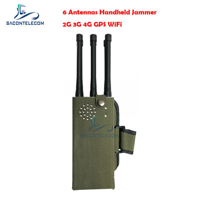 Jammer de señal de 6 bandas con radio de 30 m y potencia de salida de 54 W para bloqueo de Bluetooth, GPS y WiFi