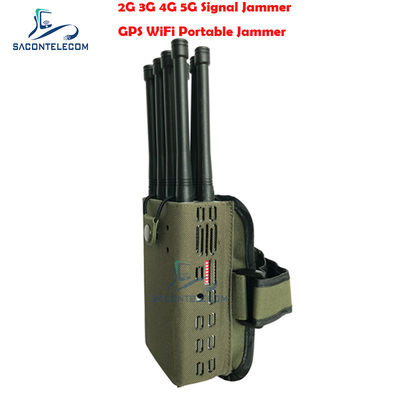 8W 8 Antenas Interruptor de señal portátil con radio de 30m para GPS WiFi 2G 3G 4G 5G Bloqueo