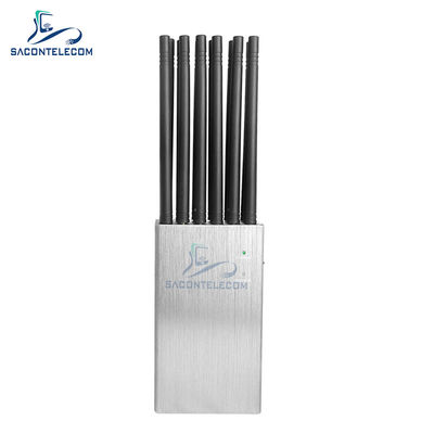 12 Bandas 20W Jammer de Señal Portátil con Radio de 20m para 2G 3G 4G 5G WiFi GPS Lojack VHF UHF