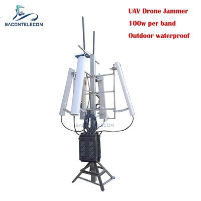 Jammer de señal de dron impermeable para exteriores de 700W y 3KM, jammer de señal GPS para UAV