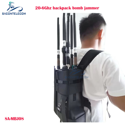 20-6Ghz Manpack bloqueador de señales de drones mochila bloqueador de bombas bloqueador de señales 100w de potencia