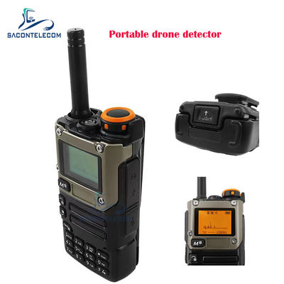 Detector de drones portátil de mano con rango de detección de 600-800 m, banda de frecuencia de 700 MHz-6 GHz y ángulo de trabajo de 360 grados