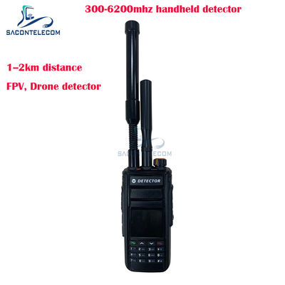 Detector de drones FPV portátil de 300-6200MHz con rango de detección de 1-2Km