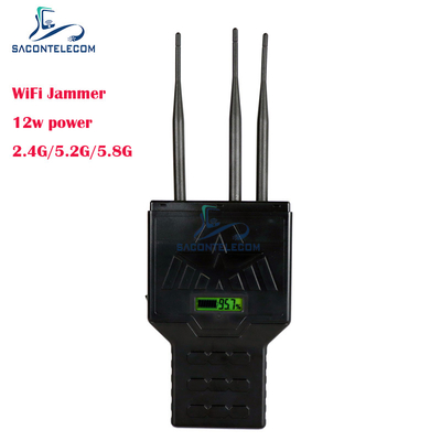 12W WiFi portátil Bluetooth 2.4G 5.2G 5.8G Interruptor de señal de teléfono móvil con alcance de 50 metros