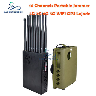 12000mAh 16w Bloqueador de señal de teléfono móvil 20m WiFi GPS Jammer 2G 3G 4G 5G